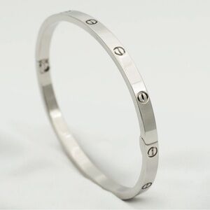 Small Model Screw Cuff Bangle Bracelet Silver